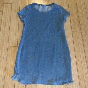 Sonoma Sweatshirt Dress Midi Soft Blue Women’s Size Medium Short Sleeve